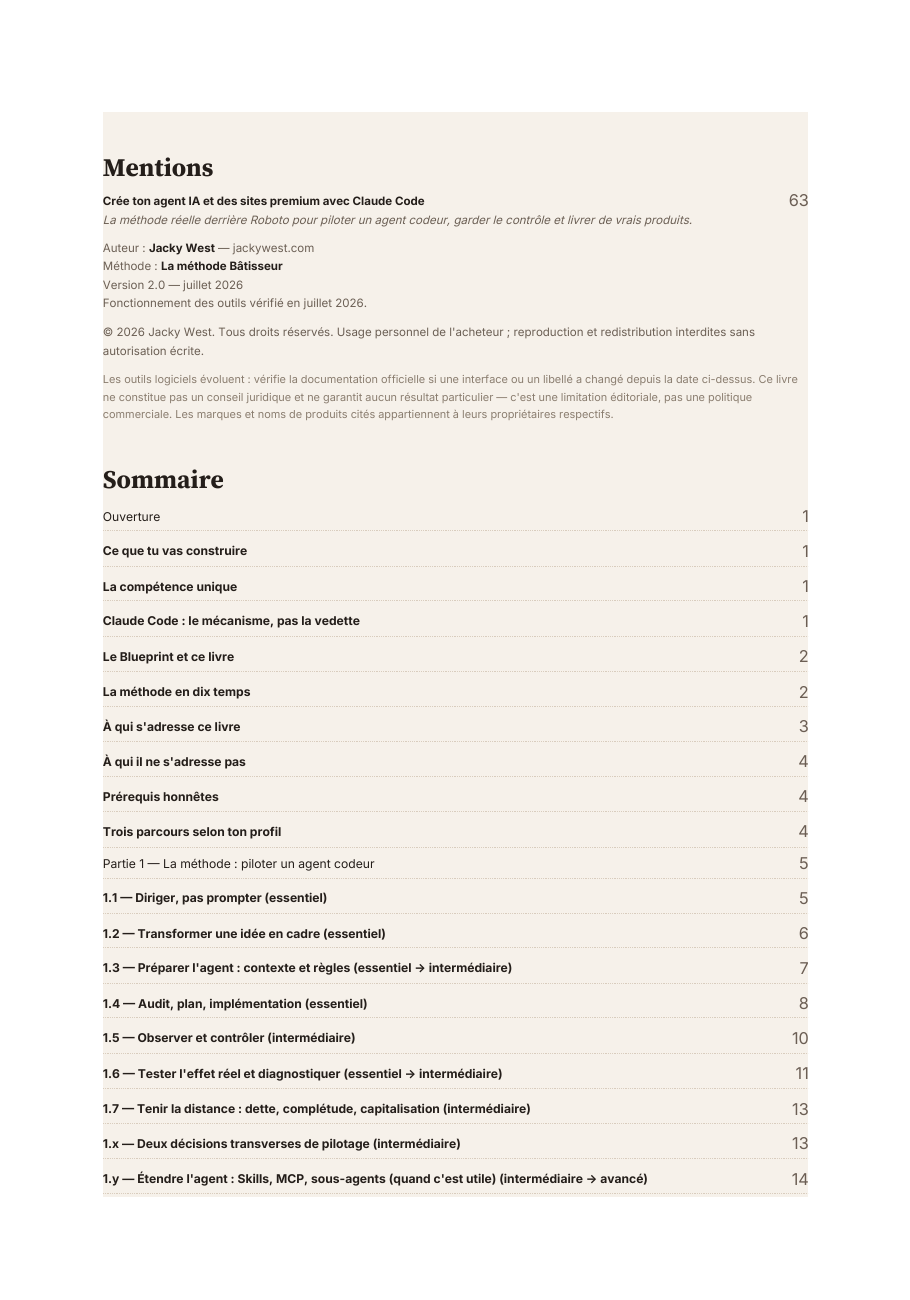 Page réelle du PDF : sommaire du guide