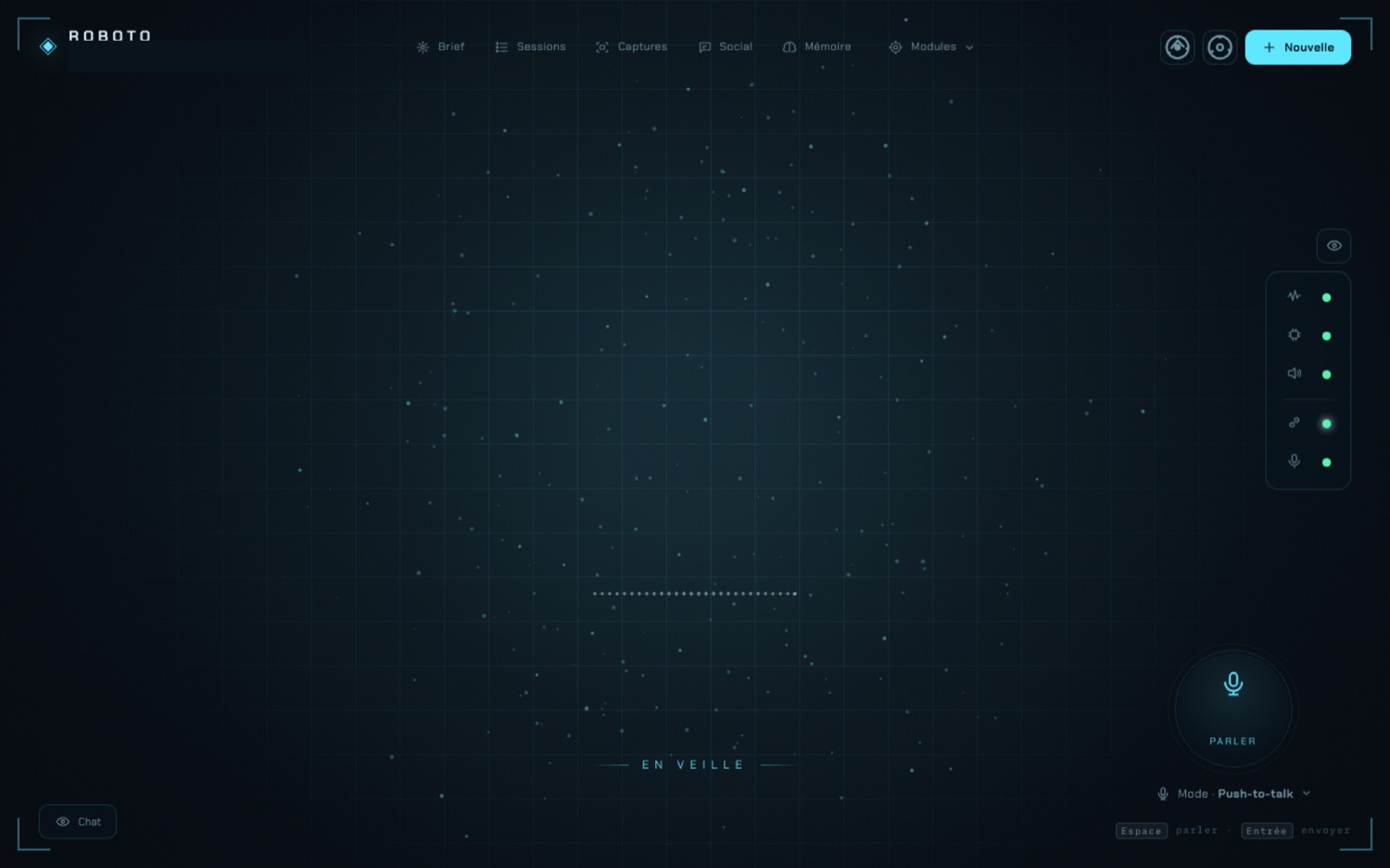 Le cockpit de Roboto — agent IA local